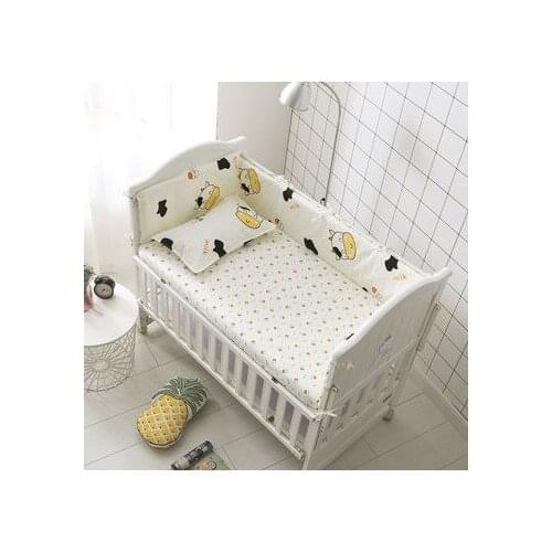 Discount! 6pcs Cow New Brand Bed Baby Bedding Set For Newborn Easy To Unpick And Wash ,include(4bumper+sheet+pillowcase)