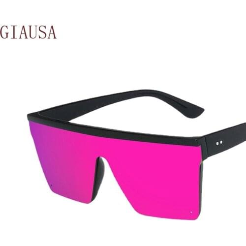 GIAUSA Purple Sunglasses trend large frame conjoined Sunglasses 2021 new female street photo driving Sunglasses Retro