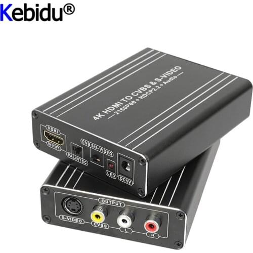HDMI-compatible 2.0b TO AV SVIDEO Adapter 4K 60hz 576i 480i FHD CVBS Video AUDIO 3 RCA Converter hdcp2.2 1080p 21660P NTSC PAL