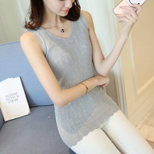 Ohclothing Special Offer 2019 Summer New V Collar Sleeveless Women Knitted Bra Slim Shan Shunv Sling Hook Flower Hollow I-beam