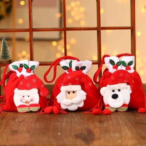 Christmas Stockings Gift Bag Brushed Cloth Candy Handbag Childrens Kindergarten Shopping Mall Apple Bag Christmas Supplies