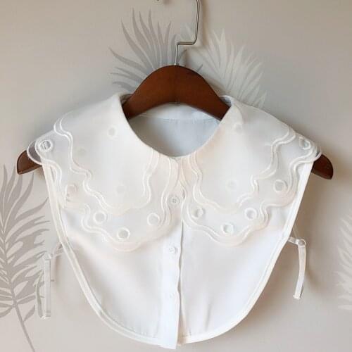 Korean Big Lapel Fake Collar Shirt Decorative Women Solid Color False Neck Collar Women Half Shirt Bouse Tops Fake Collar