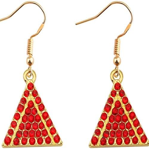 Party Decorate Gifts Jewelry Custom Triangles Shape Delta Ear Rings Red Enamel Animal Elephant Earrings