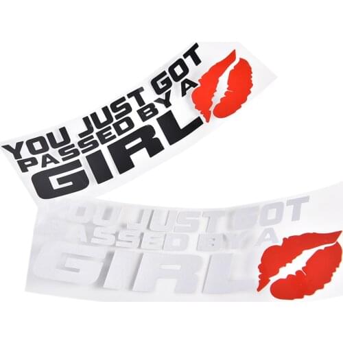 Gift Halloween XMAS Decor YOU JUST GOT PASSED BY A GIRL Kiss Mark Lip Sexy Lipstick Decal Vinyl Car Window Sticker