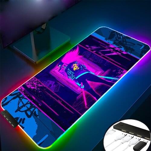 XGZ The Latest Cool RGB Gamer Accessories LED Glowing Four Docking Stations USB HUB Typec Interface PC Keyboard Anime Mouse Pad
