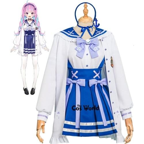 YouTuber Vtuber Hololive Minato Aqua JK School Uniform Outfit Customize Cosplay Costumes