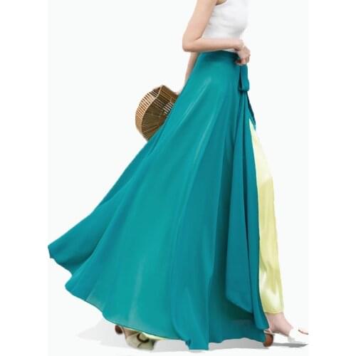 New One Piece Lace Up Skirt Spring Summer Women Skirt Vintage High Waist Chiffon Skirts Casual Korean Streetwear Fashion Skirts