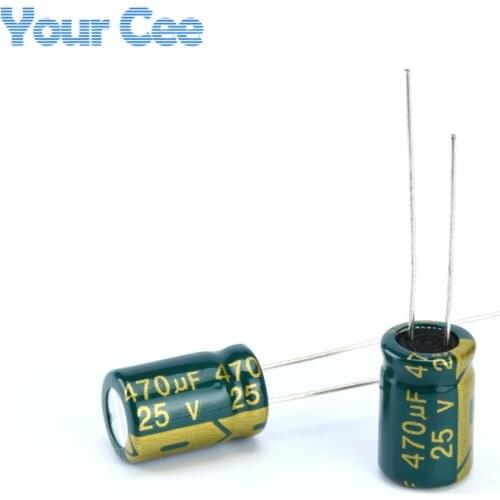 100 pcs Electrolytic Capacitors High Frequency 25V 470UF 8X14MM Aluminum Electrolytic Capacitor