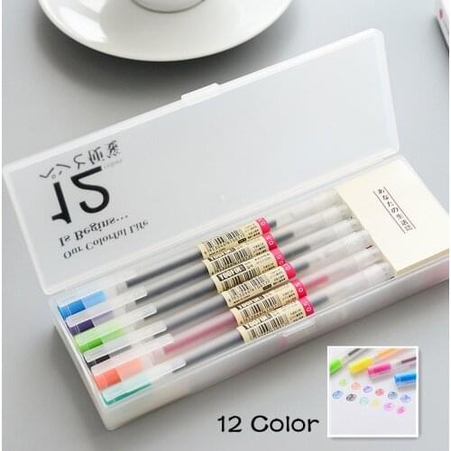 12 Color Art Markers Gel Pen Sets Keynotes Ink Colored Pen For School Office Stationery Supplies Drawing Writing Gift For Girls