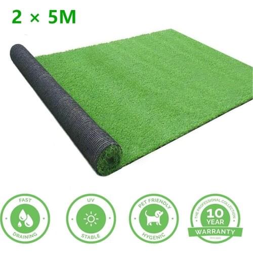 2 × 5M Outdoor Artificial Grass Mat, Indoor Outdoor Landscape Decoration, Lawn Turf Synthetic Rugs Mat
