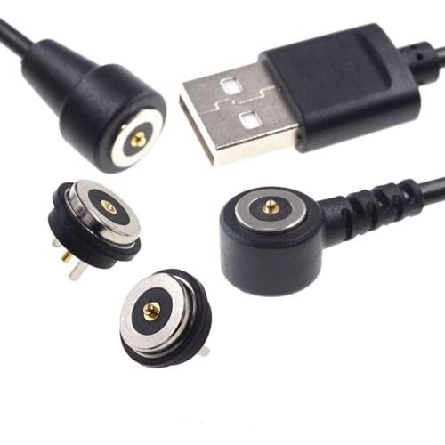2 Sets Hight Current Pogo Pin Magnetic Connector Spring-Loaded USB A Cable Power Charge Waterproof IPX7 Contact Pad 3A 12V 8.4mm