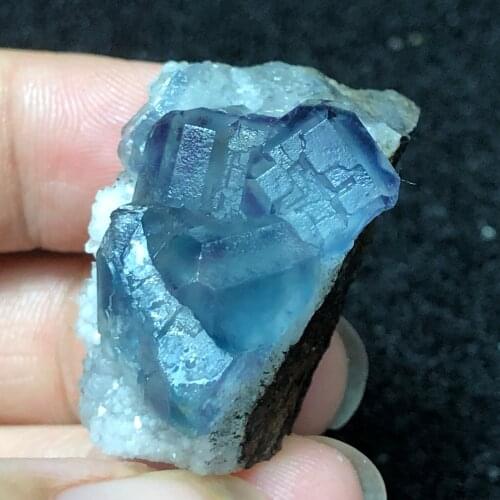 37g natural blue-green fluorite mineral ring vein healing teaching specimen stone decoration collection ornaments