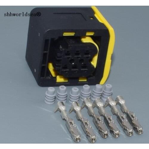 Shhworldsea 6 Pin/Way Front Light Connector Plug With Terminal Seal For Scania Truck 1-1418469-1