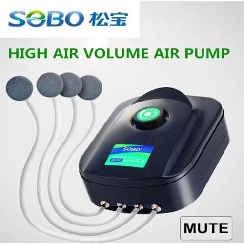 SOBO Aquarium Air Pump Fish Tank Increasing Oxygen Pump Adjustable Large Air Output Aeration Pump Air Compressor Accessories