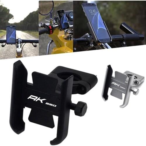 For KYMCO AK550 AK 550 LOGO Motorcycle CNC Aluminum GPS Mirror Mobile Phone Holder Handlebar Phone Stand Bracket Accessories