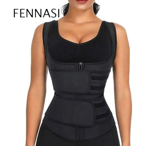 FENNASI Shapewear Fitness Plastic Vest Body Waistband Chest Support Three-Row Buckle Velcro Adjustable Plastic Belt Waist Seal