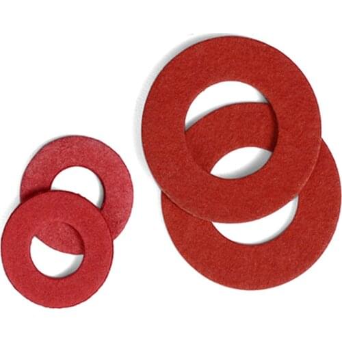 20/100pcs Red Steel Paper Insulating Flat Washer Insulation Plain Gasket Pad Ring Spacer M2 M2.5 M3 M4 M5 M6 M8 M10 M12 M14 M16