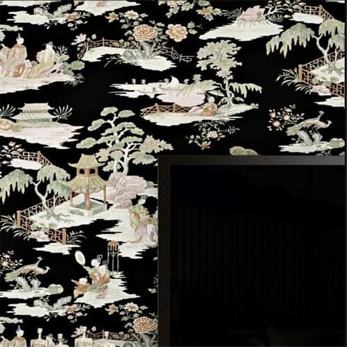 Wellyu Chinese classical wallpaper landscape painting ink living room bedroom tea house hotel restaurant wallpaper