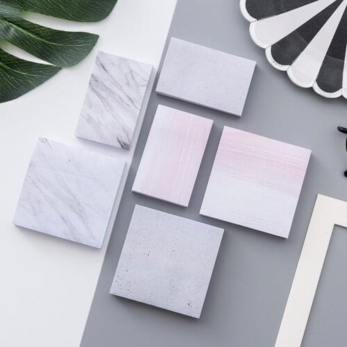 Korean stationery personalized creative marble texture convenient stickers can be tore urinate sign book notes N times