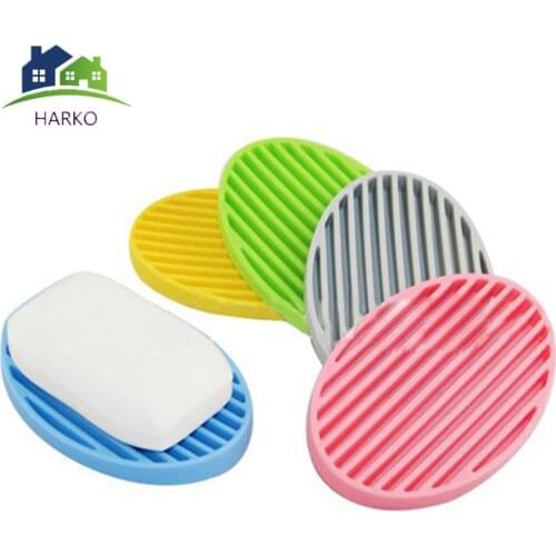 Fashion Soap Holder Container Dish Fashion Silicone Flexible Soap Dish Plate Bathroom Soap Holder 4 Colors