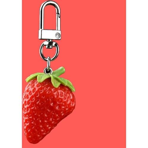 Fashion Lifelike Imitation Fruit Key Chain Orange Strawberry Key Ring Female Jewelry Cartoon Car Handbag Key Chains Accessories