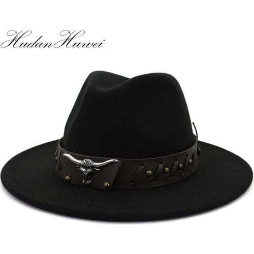 Men Women Woolen Felt Fedora Ladies Gentlemen Fedoras Top Jazz Hat European American Round Caps Jazz Party Holiday Hats