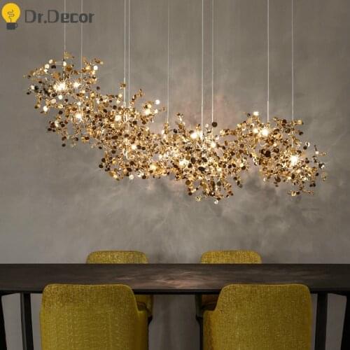Nordic Luxury Pendant Lights Lighting Stainles Steel Sequins Pendant Lamps Dining Room Living Room Home Decor LOFT Hanging Lamp