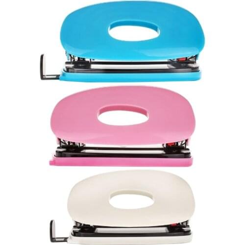 2021 New Portable 2 Hole Punch Comfort Handle Two Hole Puncher 20 Sheet Capacity with Positioning Rulers Confetti Storage Bin