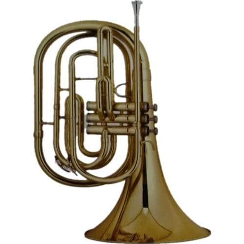 Entry level Marching French horn Gold lacquer cupronickel Piston Tone Bb