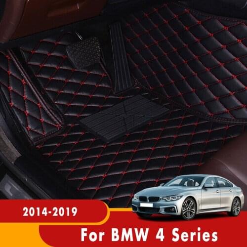 Custom Car Floor Mats For BMW 4 Series 2019 2018 2017 2016 2015 2014 Car Accessories Interior Leather Carpet Foot Pads Cover