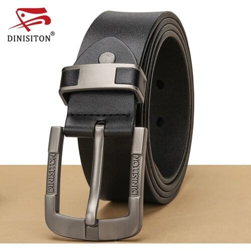 DINISITON Belt Male Genuine Leather Strap Cowhide Belts For Men Luxury High Quality Brand Pin Buckle Belts cinturon Homme