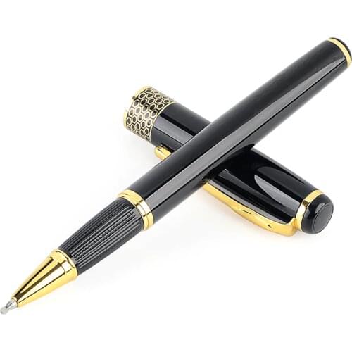 Luxury Brand Metal Business Pen High Quality Black Gold Ballpoint Pens for School Office Writing Gift Stationery