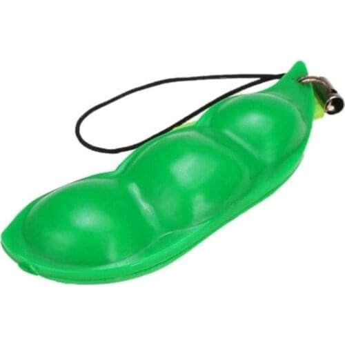 Cute Toy Squeeze Bean Keychain Pendant Mobile Phone Chain Pea Pendant For Reducing Anxiety And Stress