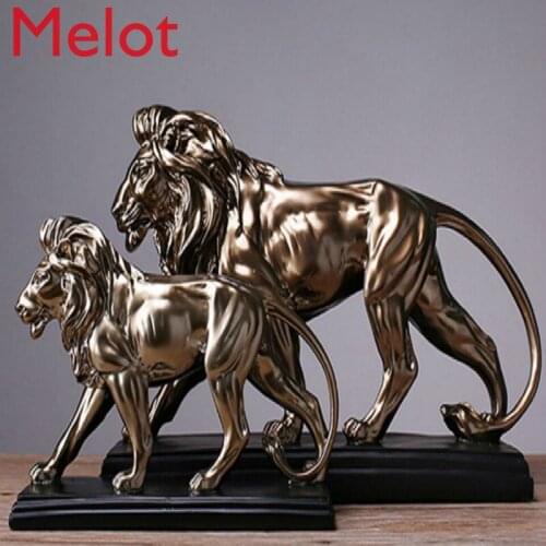 African Ferocious Lion Sculpture Statue Resin Domineering Animal Lion Home Decoration Accessories Craft Gift Statue