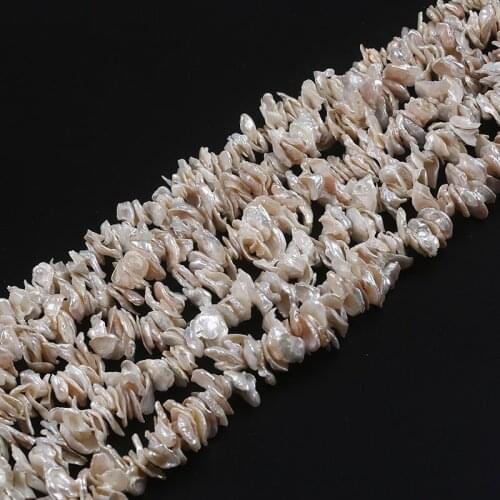 White Color Potato chips Natural Freshwater Keshi Pearl String