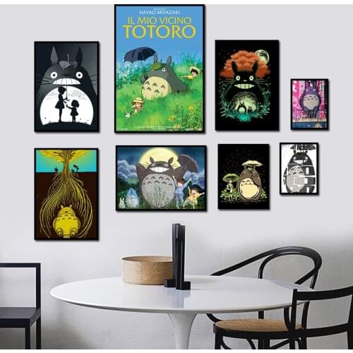 Tonari no Totoro Posters Canvas Art Paper High Quality Wall Decor For Home Bar Cafe Kid Room Painting