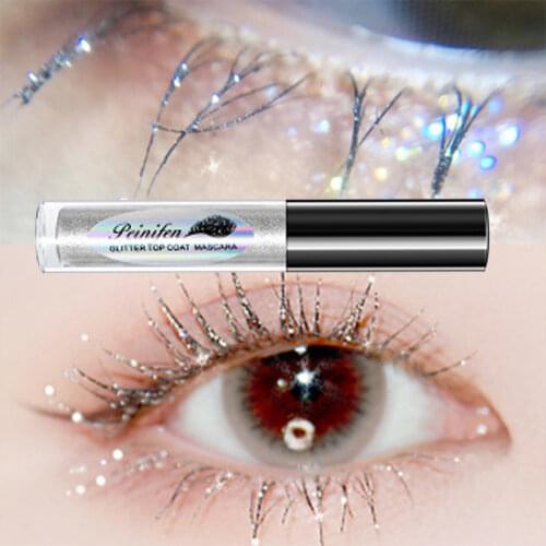 Diamond glitter mascara quick dry water drop makeup long lasting waterproof curling thick shiny eyelash mascara