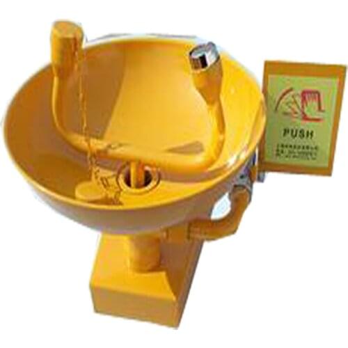Vidric Yellow Coating for Eyewash Wall Mounted , 304 stainless steel eye washer faucet for school/factory/chemical plant
