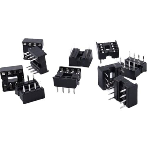 WSFS Hot 10 pcs 8P 8Pins 2.54mm DIP IC PCB board sockets welding adapter