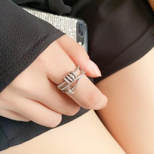 Instagram Hot Geometric Rings For Women Bridal Sets Multi-layer Ring Band With Several Round Circles Female Hip Hop Party Rings