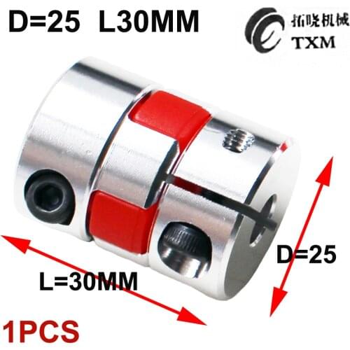 CNC Flexible plum coupler D25 L30 Jaw shaft coupling 4 5 6 6.35 7 8 9 9.525 10 11 12 12.7mm
