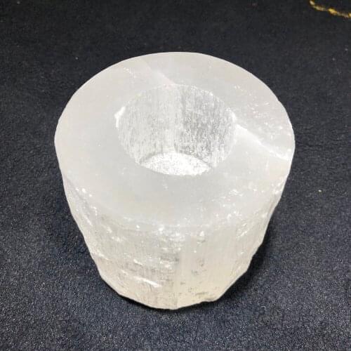 1pcs Natural crystal gypsum candlestick energy therapy reiki meditation home decoration