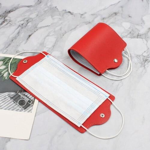 1PC Portable Mask Storage Cover PU Leather Mask Dustproof Storage Holder Environmental Protection Mask Temporary Storage Folder