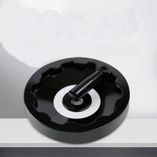 12mm x 125mm Back Ripple Hand Wheel Black for Lathe Milling Machine