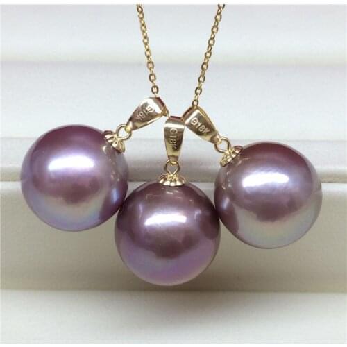 18k Gold Metal 10-11mm Freshwater Natural Pearl Pendant, Nice Party Gift