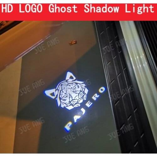 2pcs Logo Apply PAJERO (2007-2021) LED Door Warning Light Projector Ghost Shadow Light Welcome Light Courtesy Light Atmosphere