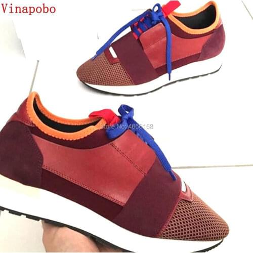 2019 Name Brand Patchwork Man Woman Casual Shoes Fashion Good Quality Mixed Colors Low Top Lace-up Zapatos Race Runner Shoes