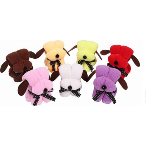 500 pcs/lot free shipping Towel cake towel gifts Dogs modelling towel Christmas gifts Wedding gifts 20*20cm with PVC box