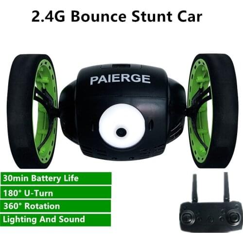 Smart Bounce RC Stunt Car 2.4G 30mins 360 Degree Rotation 180° U-Turn Light And Sound Effects Remote Control Toy Stunt Car