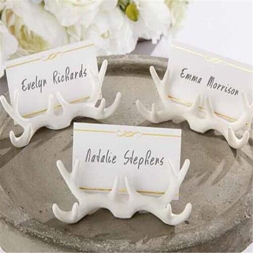Free Shipping Hot Selling Newest Resin Antler Place Card Holder Wedding Favors Supplies Wedding Table Decoration 48Pcs/Lot